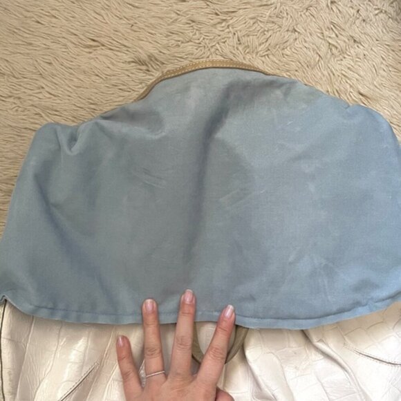 Brahmin White Elizabeth Grotto Croc Leather Handbag - Large - Picture 5 of 11